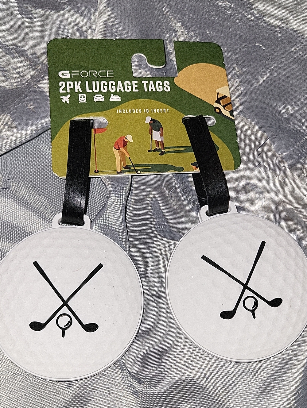G Force White Golf Ball  Luggage Tags - 2 Pack LA